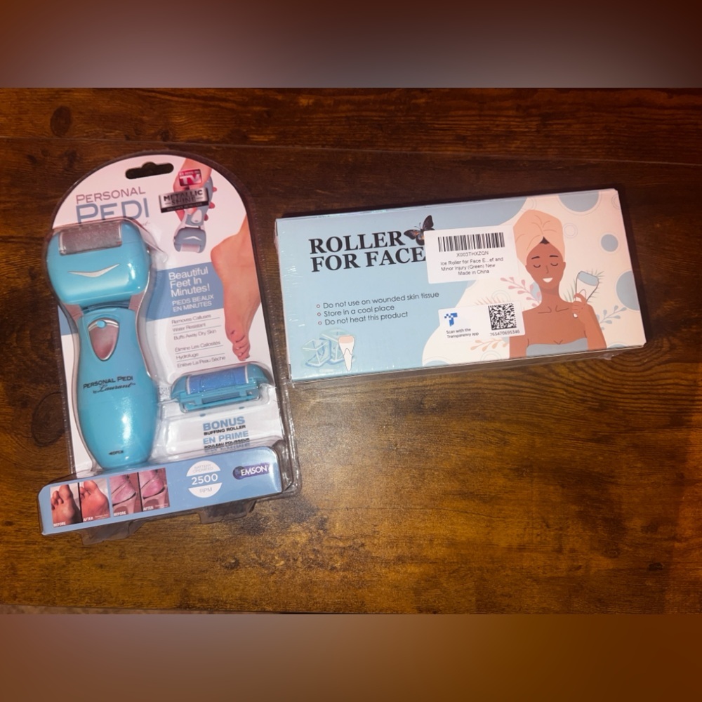 Personal SPA Turquoise Personal Pedi Set & Face Roller NWT